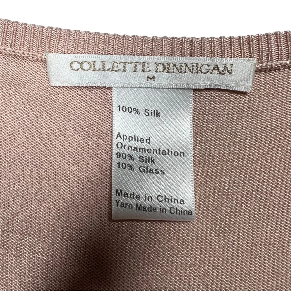 Vintage Collette Dinnigan 100% Silk Beaded Tank and Cardigan Matching Set